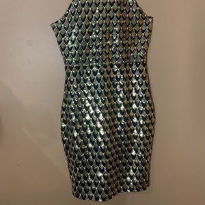 Black and Gold Sequin Dress